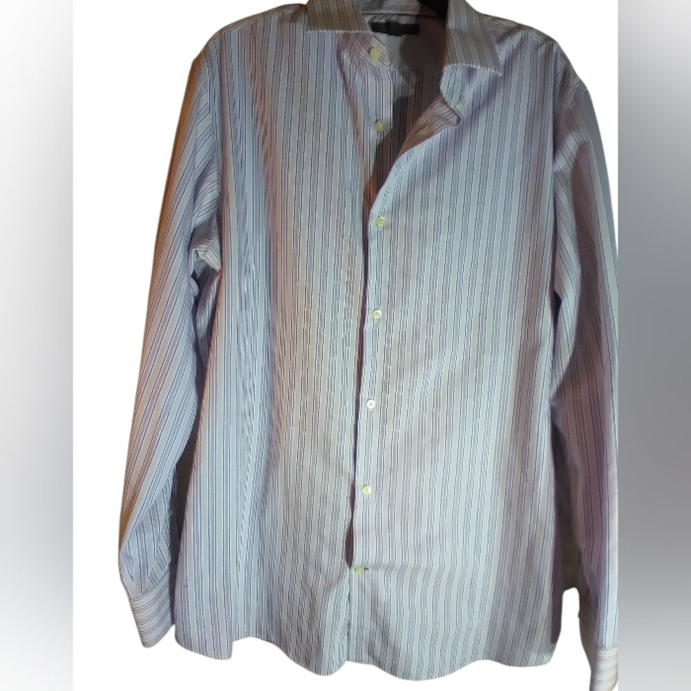 Banana Republic Men's Purple  Striped Button-Up Shirt Size XL Business Work